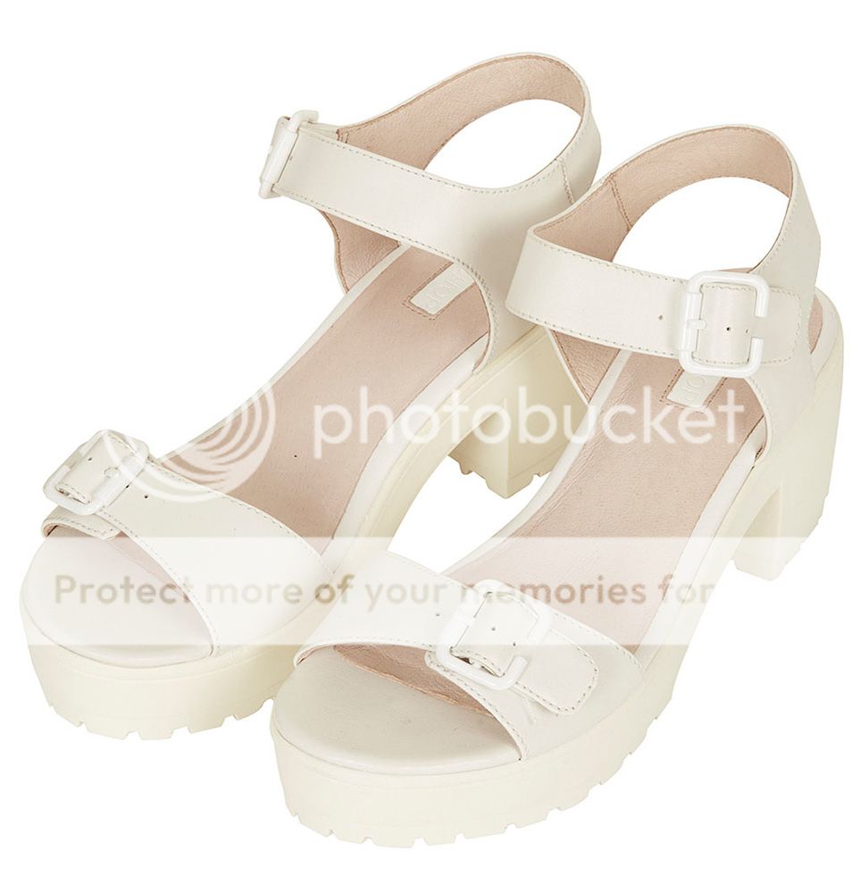 Topshop Nation White 2-Part Cleated Sandals Topshop Nation White 2-Part Cleated Sandals
